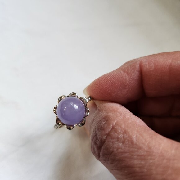 JOY Jade of Yesteryear LAVENDER JADE ring Sterling Silver 925 - SIZE 9 - Picture 5 of 16